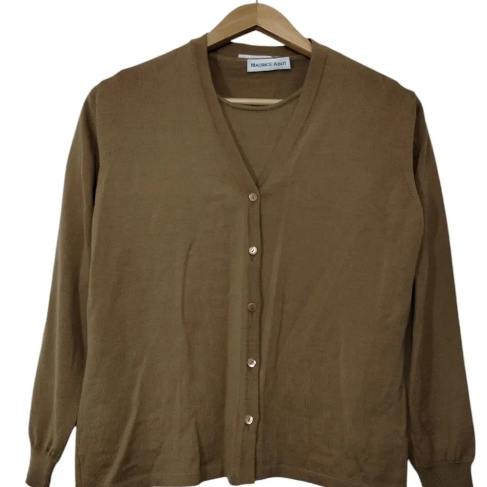 Maurice Abot Women's Button-Front Cardigan Sweater With Top Set Old Money‎